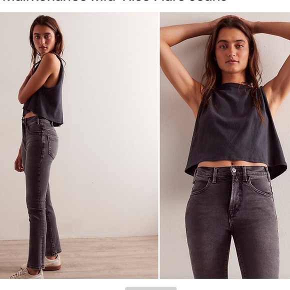 FP/ We The Free Low Maintenance Mid-Rise Flare Jeans NWT Size 29 Dark Horse - Picture 2 of 10